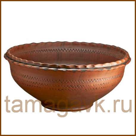 Тарелка из глины для пирожков купить в Москве недорого.