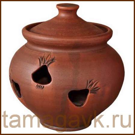 Горшок из глины для хранения лука купить недорого в Москве.
