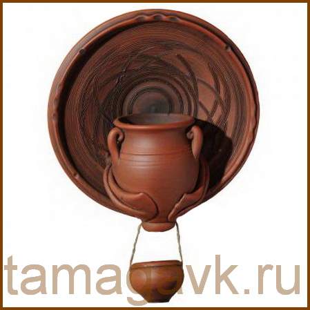 Тарелка кашпо из глины на стену купить в Москве.