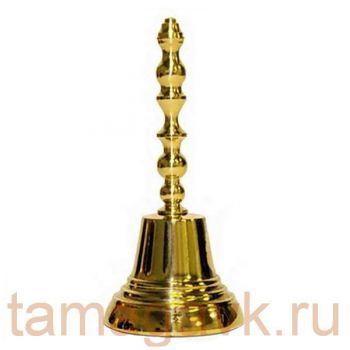 Валдайский латунный колокольчик с ручкой №3 купить в Москве.